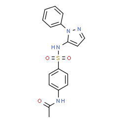 ChemSpider 2D Image | N-{4-[(1-Phenyl-1H-pyrazol-5-yl)sulfamoyl]phenyl}acetamide | C17H16N4O3S