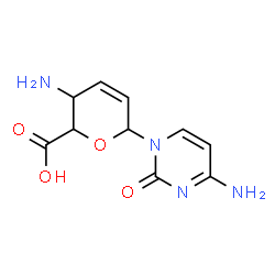 ChemSpider 2D Image | 4-Amino-1-(4-amino-2,3,4-trideoxyhex-2-enopyranuronosyl)-2(1H)-pyrimidinone | C10H12N4O4