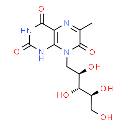 ChemSpider 2D Image | 5-Deoxy-5-(6-methyl-2,4,7-trioxo-1,3,4,7-tetrahydro-8(2H)-pteridinyl)-D-ribitol | C12H16N4O7