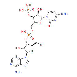 ChemSpider 2D Image | (2R,3S,4R,5R)-5-(4-Amino-2-oxo-1(2H)-pyrimidinyl)-2-({[{[(2R,3S,4R,5R)-5-(6-amino-9H-purin-9-yl)-4-hydroxy-2-(hydroxymethyl)tetrahydro-3-furanyl]oxy}(hydroxy)phosphoryl]oxy}methyl)-4-hydroxytetrahydro
-3-furanyl dihydrogen phosphate | C19H26N8O14P2