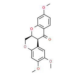 ChemSpider 2D Image | (6aS,12aS)-2,3,9-Trimethoxy-6a,12a-dihydrochromeno[3,4-b]chromen-12(6H)-one | C19H18O6