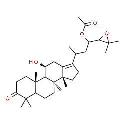 ChemSpider 2D Image | (5xi,8alpha,9xi,11beta,14beta,20xi)-11-Hydroxy-3-oxo-24,25-epoxydammar-13(17)-en-23-yl acetate | C32H50O5