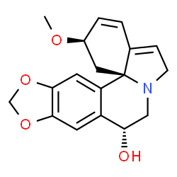 ChemSpider 2D Image | (2R,9R,14bS)-2-Methoxy-2,6,8,9-tetrahydro-1H-[1,3]dioxolo[4,5-g]indolo[7a,1-a]isoquinolin-9-ol | C18H19NO4