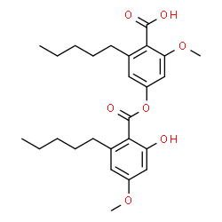 ChemSpider 2D Image | 4-[(2-Hydroxy-4-methoxy-6-pentylbenzoyl)oxy]-2-methoxy-6-pentylbenzoic acid | C26H34O7