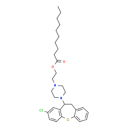 ChemSpider 2D Image | 8-Chloro-10-(4-(2-decanoyloxyethyl)piperazino)-10,11-dihydrodibenzo(b,f)thiepin | C30H41ClN2O2S