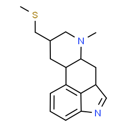 ChemSpider 2D Image | 6-Methyl-8-[(methylsulfanyl)methyl]-1,2-didehydro-2,3-dihydroergoline | C17H22N2S