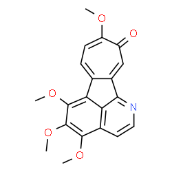 ChemSpider 2D Image | 4,5,6,9-Tetramethoxy-10H-azuleno[1,2,3-ij]isoquinolin-10-one | C20H17NO5