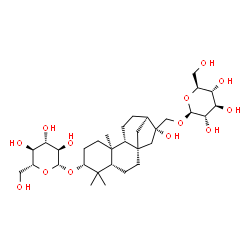 ChemSpider 2D Image | (3alpha,5beta,8alpha,9beta,10alpha,13alpha,16beta)-17-(beta-L-Glucopyranosyloxy)-16-hydroxykauran-3-yl beta-D-glucopyranoside | C32H54O13