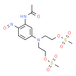 ChemSpider 2D Image | [(3-Acetamido-4-nitrosophenyl)imino]di-2,1-ethanediyl dimethanesulfonate | C14H21N3O8S2