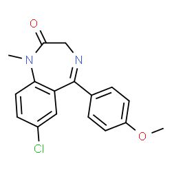 ChemSpider 2D Image | 7-Chloro-1,3-dihydro-5-(4-methoxyphenyl)-1-methyl-2H-1,4-benzodiazepin-2-one | C17H15ClN2O2