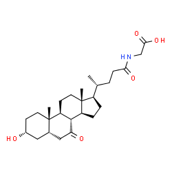 ChemSpider 2D Image | N-[(3alpha,5beta)-3-Hydroxy-7,24-dioxocholan-24-yl]glycine | C26H41NO5