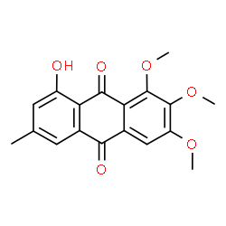 ChemSpider 2D Image | 8-Hydroxy-1,2,3-trimethoxy-6-methyl-9,10-anthraquinone | C18H16O6