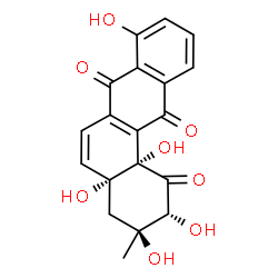 ChemSpider 2D Image | (2R,3S,4aR,12bS)-2,3,4a,8,12b-Pentahydroxy-3-methyl-3,4,4a,12b-tetrahydro-1,7,12(2H)-tetraphenetrione | C19H16O8