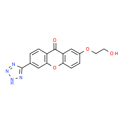 ChemSpider 2D Image | 2-(2-Hydroxyethoxy)-6-(2H-tetrazol-5-yl)-9H-xanthen-9-one | C16H12N4O4