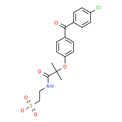 ChemSpider 2D Image | 2-({2-[4-(4-Chlorobenzoyl)phenoxy]-2-methylpropanoyl}amino)ethanesulfonate | C19H19ClNO6S