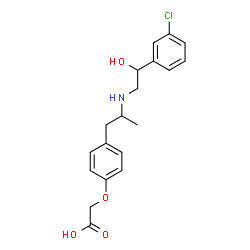 ChemSpider 2D Image | [4-(2-{[2-(3-Chlorophenyl)-2-hydroxyethyl]amino}propyl)phenoxy]acetic acid | C19H22ClNO4