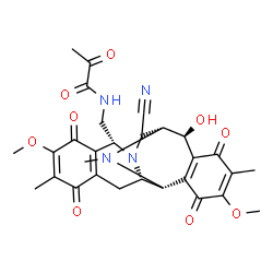 ChemSpider 2D Image | N-{[(1R,2S,10R,13R,14S)-12-Cyano-14-hydroxy-7,18-dimethoxy-6,17,21-trimethyl-5,8,16,19-tetraoxo-11,21-diazapentacyclo[11.7.1.0~2,11~.0~4,9~.0~15,20~]henicosa-4(9),6,15(20),17-tetraen-10-yl]methyl}-2-o
xopropanamide | C29H30N4O9