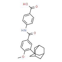 ChemSpider 2D Image | 4-{[3-(Adamantan-1-yl)-4-methoxybenzoyl]amino}benzoic acid | C25H27NO4