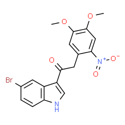 ChemSpider 2D Image | 1-(5-Bromo-1H-indol-3-yl)-2-(4,5-dimethoxy-2-nitrophenyl)ethanone | C18H15BrN2O5