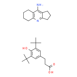 ChemSpider 2D Image | 3-[4-Hydroxy-3,5-bis(2-methyl-2-propanyl)phenyl]propanoic acid - 2,3,5,6,7,8-hexahydro-1H-cyclopenta[b]quinolin-9-amine (1:1) | C29H42N2O3