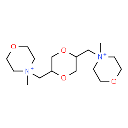 ChemSpider 2D Image | 4,4'-[1,4-Dioxane-2,5-diylbis(methylene)]bis(4-methylmorpholin-4-ium) | C16H32N2O4
