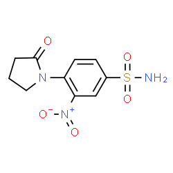 ChemSpider 2D Image | 3-Nitro-4-(2-oxo-1-pyrrolidinyl)benzenesulfonamide | C10H11N3O5S