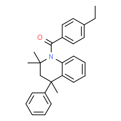 ChemSpider 2D Image | (4-Ethylphenyl)(2,2,4-trimethyl-4-phenyl-3,4-dihydro-1(2H)-quinolinyl)methanone | C27H29NO