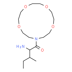ChemSpider 2D Image | 2-Amino-3-methyl-1-(1,4,7,10-tetraoxa-13-aza-cyclopentadec-13-yl)-pentan-1-one | C16H32N2O5