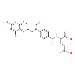 ChemSpider 2D Image | N-(4-{[(2,4-Diamino-6-pteridinyl)methyl](ethyl)amino}benzoyl)glutamic acid | C21H24N8O5