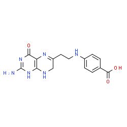 ChemSpider 2D Image | 4-{[2-(2-Amino-4-oxo-1,4,7,8-tetrahydro-6-pteridinyl)ethyl]amino}benzoic acid | C15H16N6O3