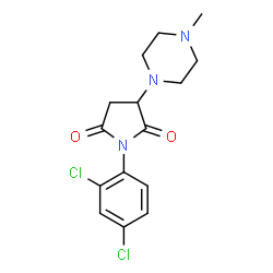 ChemSpider 2D Image | 1-(2,4-Dichlorophenyl)-3-(4-methyl-1-piperazinyl)-2,5-pyrrolidinedione | C15H17Cl2N3O2