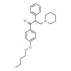 ChemSpider 2D Image | 1-(4-Pentyloxy-phenyl)-2-phenyl-3-piperidin-1-yl-propan-1-one | C25H33NO2