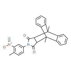 ChemSpider 2D Image | 1,8-Dimethyl-17-(4-methyl-3-nitrophenyl)-17-azapentacyclo[6.6.5.0~2,7~.0~9,14~.0~15,19~]nonadeca-2,4,6,9,11,13-hexaene-16,18-dione | C27H22N2O4