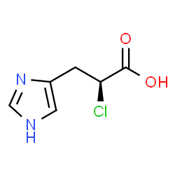 ChemSpider 2D Image | (S)-2-Chloro-3-(1H-imidazol-4-yl)propanoic acid | C6H7ClN2O2