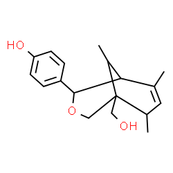 ChemSpider 2D Image | 4-[5-(Hydroxymethyl)-6,8,9-trimethyl-3-oxabicyclo[3.3.1]non-7-en-2-yl]phenol | C18H24O3
