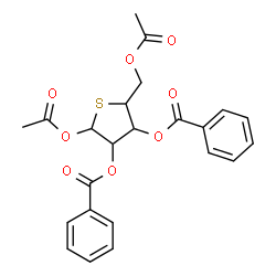 ChemSpider 2D Image | 1,5-Di-O-acetyl-2,3-di-O-benzoyl-4-thiopentofuranose | C23H22O8S