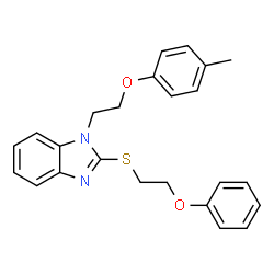 ChemSpider 2D Image | 1-[2-(4-Methylphenoxy)ethyl]-2-(2-Phenoxyethylsulfanyl)benzimidazole | C24H24N2O2S