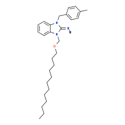 ChemSpider 2D Image | (2Z)-1-[(Dodecyloxy)methyl]-3-(4-methylbenzyl)-1,3-dihydro-2H-benzimidazol-2-imine | C28H41N3O