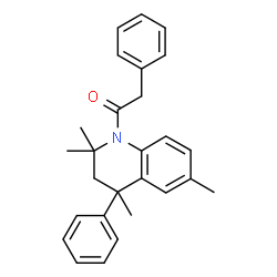 ChemSpider 2D Image | 2-Phenyl-1-(2,2,4,6-tetramethyl-4-phenyl-3,4-dihydro-1(2H)-quinolinyl)ethanone | C27H29NO
