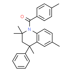 ChemSpider 2D Image | 2,2,4,6-tetramethyl-1-(4-methylbenzoyl)-4-phenyl-3H-quinoline | C27H29NO