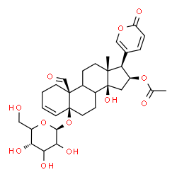 ChemSpider 2D Image | (5beta,8xi,9xi,16beta)-16-Acetoxy-5-(beta-D-glycero-hexopyranosyloxy)-14-hydroxy-19-oxobufa-3,20,22-trienolide | C32H42O12