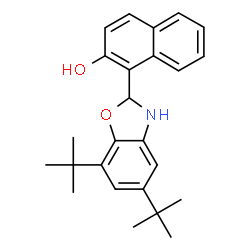 ChemSpider 2D Image | 1-(5,7-ditert-butyl-2,3-dihydro-1,3-benzoxazol-2-yl)-2-naphthol | C25H29NO2