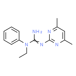 ChemSpider 2D Image | 2-(4,6-Dimethyl-2-pyrimidinyl)-1-ethyl-1-phenylguanidine | C15H19N5