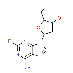 ChemSpider 2D Image | 9-(2-Deoxypentofuranosyl)-2-fluoro-9H-purin-6-amine | C10H12FN5O3