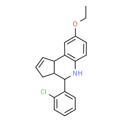 ChemSpider 2D Image | 4-(2-Chlorophenyl)-8-ethoxy-3a,4,5,9b-tetrahydro-3H-cyclopenta[c]quinoline | C20H20ClNO