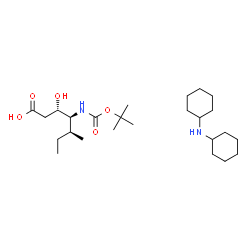ChemSpider 2D Image | (3S,4S,5S)-3-Hydroxy-5-methyl-4-({[(2-methyl-2-propanyl)oxy]carbonyl}amino)heptanoic acid - N-cyclohexylcyclohexanamine (1:1) | C25H48N2O5