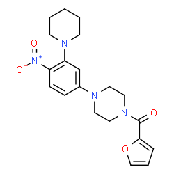 ChemSpider 2D Image | 2-Furyl{4-[4-nitro-3-(1-piperidinyl)phenyl]-1-piperazinyl}methanone | C20H24N4O4