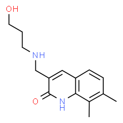 ChemSpider 2D Image | 3-(((3-Hydroxypropyl)amino)methyl)-7,8-dimethylquinolin-2-ol | C15H20N2O2