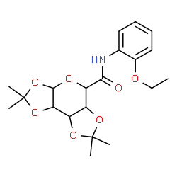 ChemSpider 2D Image | N-(2-Ethoxyphenyl)-2,2,7,7-tetramethyltetrahydro-3aH-bis[1,3]dioxolo[4,5-b:4',5'-d]pyran-5-carboxamide | C20H27NO7