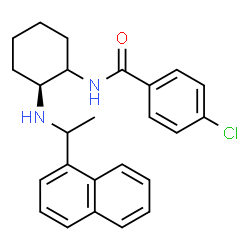 ChemSpider 2D Image | 4-Chloro-N-[(2S)-2-{[1-(1-naphthyl)ethyl]amino}cyclohexyl]benzamide | C25H27ClN2O